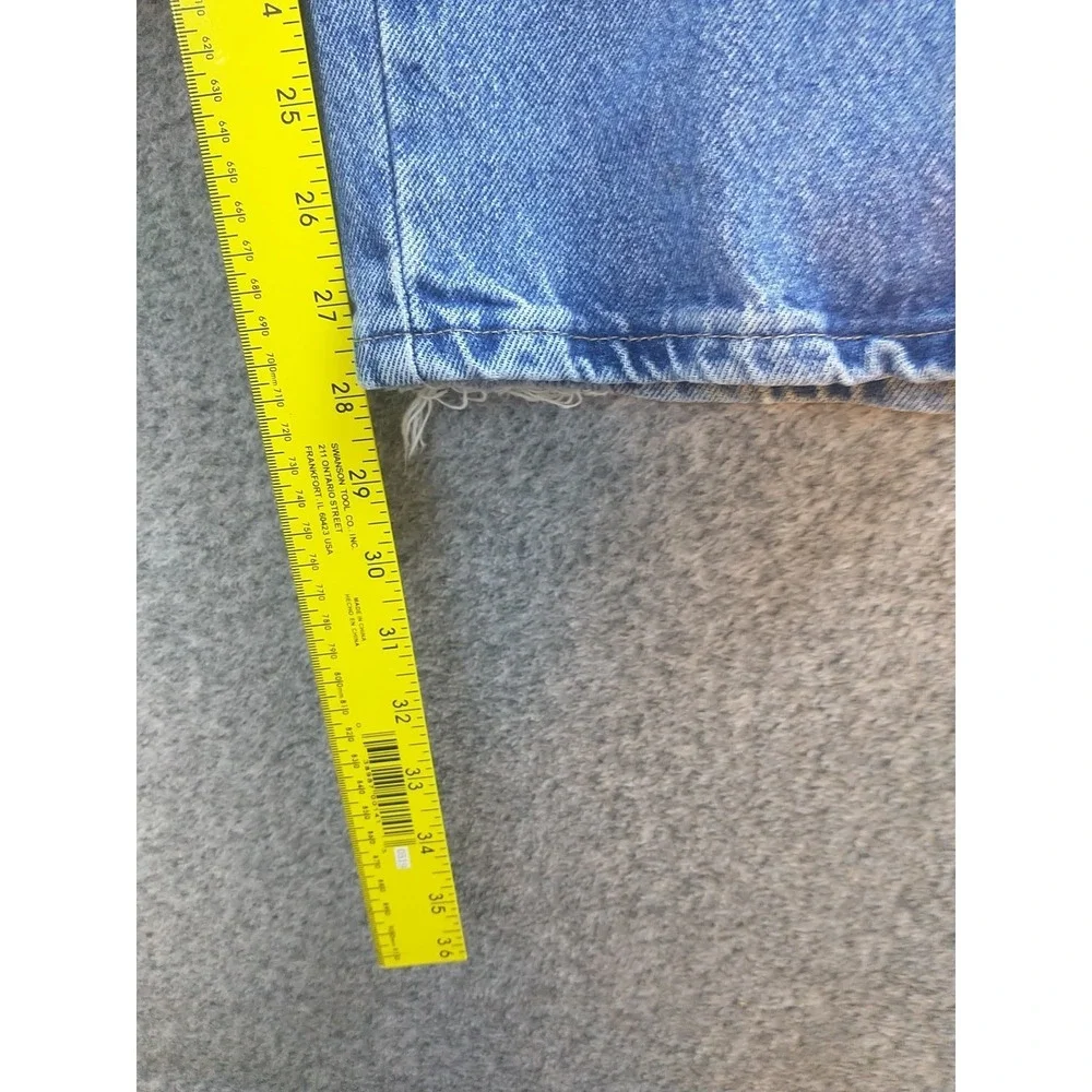 Wrangler Authentic Jeans Mens 36x28 Blue Straight Leg Distressed 96501DS Denim